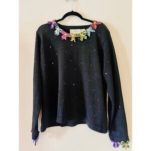 Design Options Philip Jane Gordon VTG Rainbow Retro 90’s Bowties Sweater XL